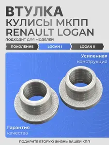 Втулка рычага переключения передач (кулисы) МКПП (2шт) подходит для Renault Logan, Sandero, Megane, ВАЗ (LADA) Largus