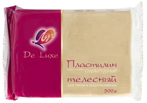 Пластилин скульптурный Луч телесный De Luxe 300гр