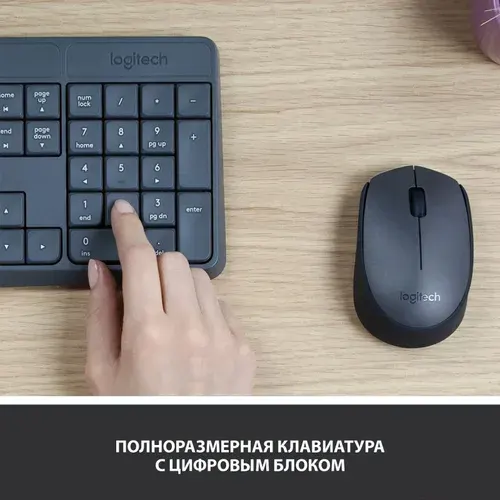 Комплект клавиатуры и мыши MK235 клав:серый