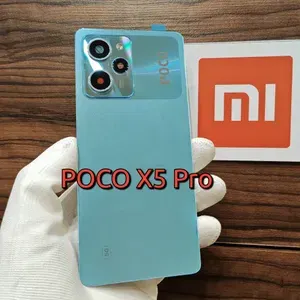 Крышка для POCO X5 Pro оригинальная (задняя крышка пластиковая) цвет: Голубой