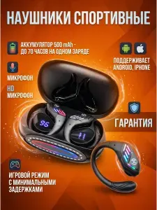 Наушники беспроводные спортивные для бега на ухо