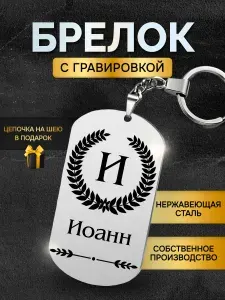 Брелок с именем Иоанн, жетон с гравировкой, именной подарок