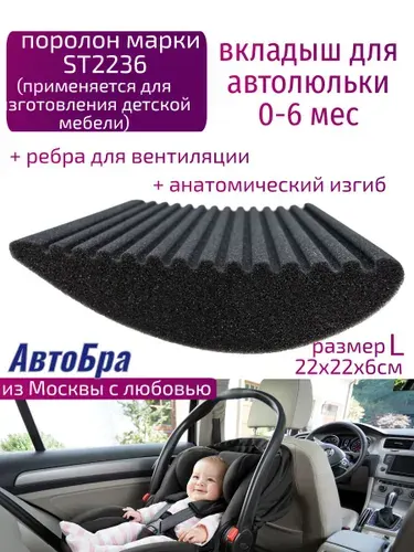 Анатомический вкладыш в автолюльку для новорожденного L черный