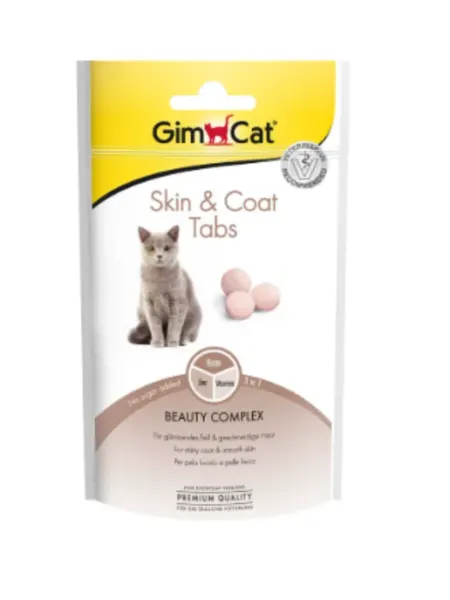 Gimcat Лакомство для кошек Skin i Coat Tabs