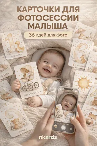 Карточки для фотосессии новорожденных и малышей