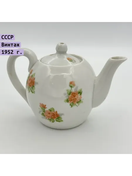 Чайник заварочный миниатюрный, фарфор, деколь, Дмитровский Armonik