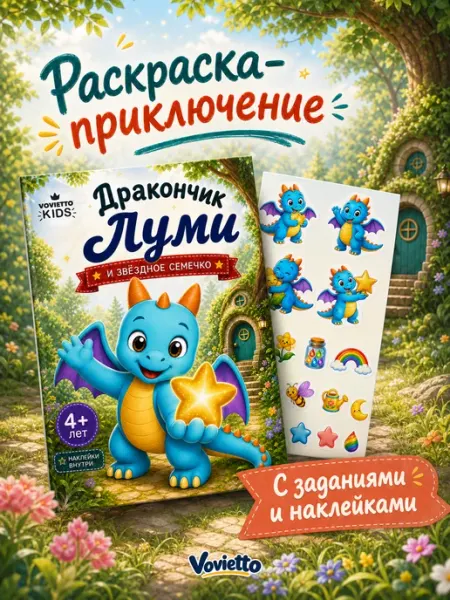 Раскраска детская Луми с заданиями и наклейками