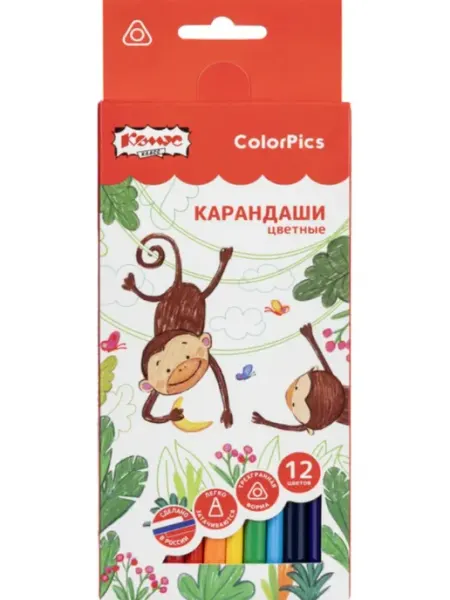 Карандаши цветные ColorPics 12 цветов Комус