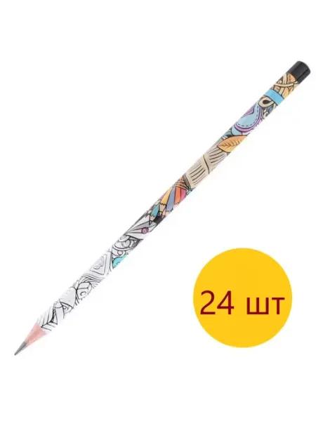 Карандаш чернографитный 2B Arti Graff шестигранный, 24шт DELI