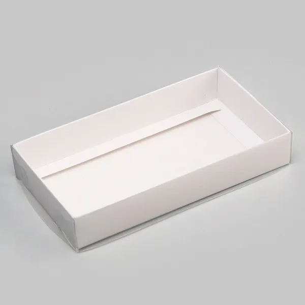 Кондитерская упаковка, белая с PVC крышкой, 18 х 10 х 3 см, 9912405