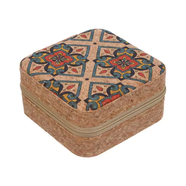 Шкатулка для украшений, 9,5x9,5x5 см, ПВХ, дизайн "Ромбы"