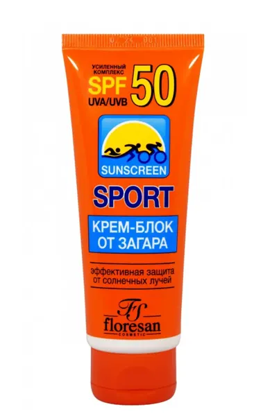Крем солнцезащитный Floresan, при интенсивных занятиях спортом, SPF 50, 60 мл