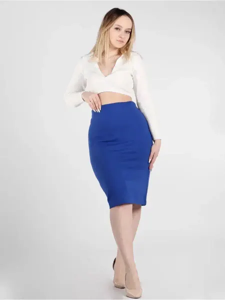 Deb collection Юбка карандаш трикотажная васильковая