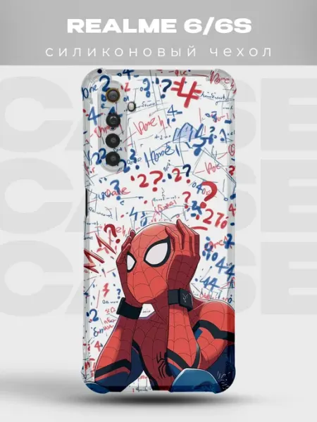 Чехол на Realme 6 Человек-паук spiderman комикс spider man PRINTberries