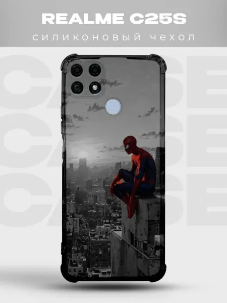 Чехол на Realme C25s Человек-паук комикс spider man марвел PRINTberries