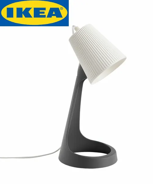 Светильник настольный IKEA SVALLET икеа сваллет, пластик, высота 35 см, тёмно-серый/белый