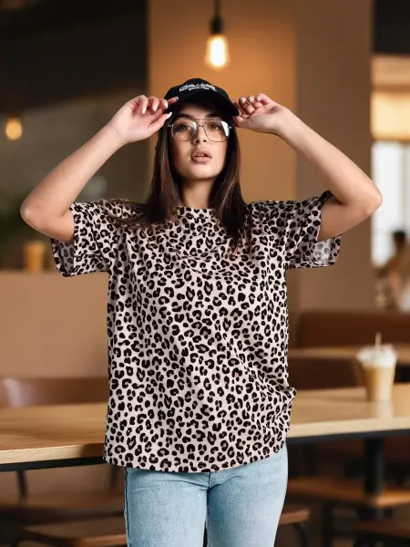 KOROLEVA COLLECTION Футболка женская леопард хлопок
