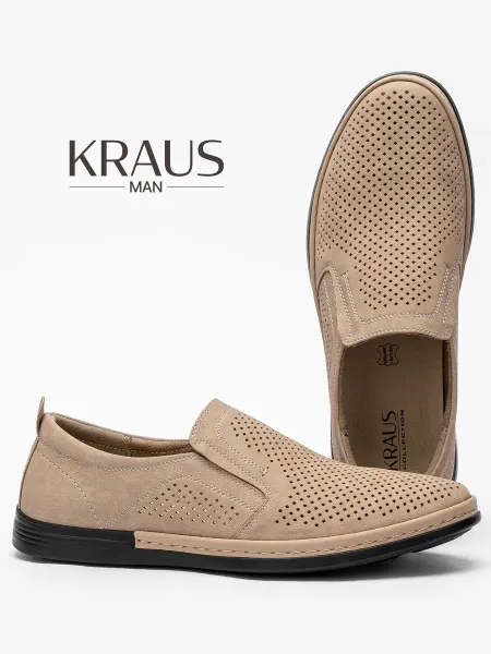 KRAUS Collection Лоферы мужские бежевые летние