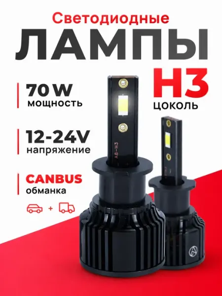 Светодиодные H3 лед лампы автомобильные Н3 led в туманки ZMB
