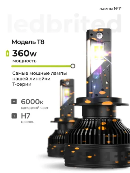 Светодиодные led лампы для авто T8 h7 LEDBRITED