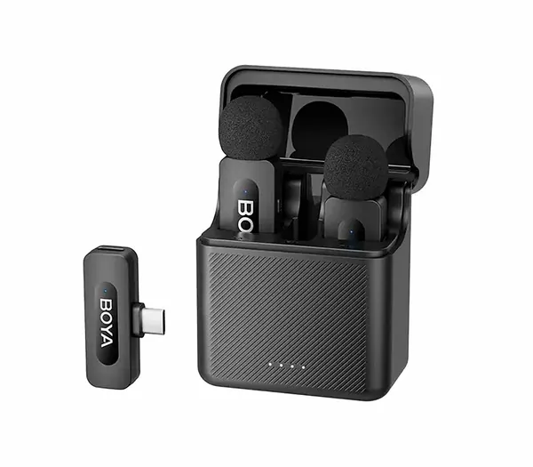 Беспроводная система Boya BY-V30, 2,4ГГц, TX+TX+RX, USB-C, с кейсом, для интервью