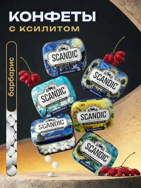 SCANDIC Скандики новинка collection со вкусом барбариса 6 шт