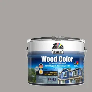 Антисептик кроющий для древесины Dufa Wood Color полуматовый (9л) серый шелк
