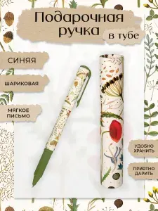 Ручка шариковая синяя подарочная Bruno Visconti "DreamWrite. Луговые травы" 0.7 мм / красивая ручка подарочная женская