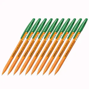 Ручка шариковая 10 шт ERICH KRAUSE R-301 ORANGE Stick пишущий узел 0,7 мм, цвет чернил зеленый