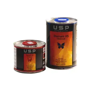 Прозрачный автомобильный акриловый глянцевый лак USP Automotive Diamant HS Clearcoat 1 л. с отвердителем 0,5 л.