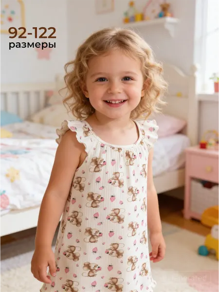 ПАНДА дети Ночная сорочка детская лапша