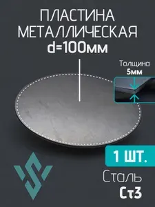 Пластина стальная диаметр 100 мм, толщина 5 мм, 1 шт