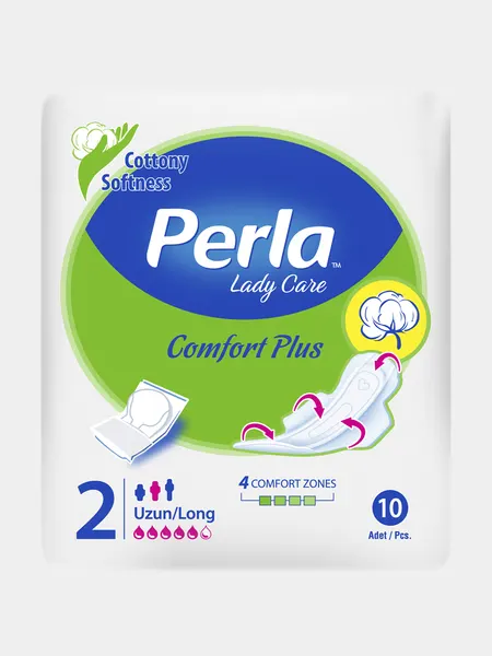 Женские гигиенические прокладки PERLA COMFORT PLUS LONG 10 шт