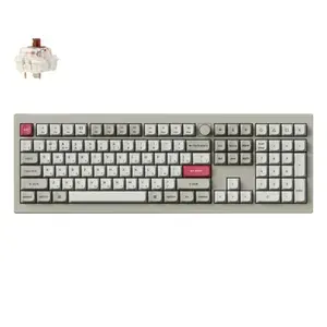 Беспроводная механическая клавиатура Keychron V6 Max (100%) цвет Retro, Русская раскладка, RGB, Hot Swap, кейкапы без подсветки, тактильные переключатели (Gateron Jupiter Brown)