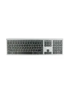 Клавиатура беспроводная Gembird KBW-1-RU 104кл. ножничный механизм бесшумная - металлик
