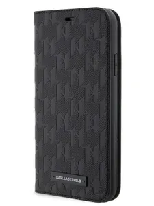 Чехол-книжка Karl Lagerfeld PU Saffiano на Apple iPhone 11 / для Айфон 11 из экокожи, с картхолдером, транформируется в подставку, с тиснением Monogram, черный