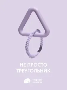 Игрушка верёвка и резиновый треугольник для собак крупных и средних пород IN GOOD COMPANY В ХОРОШЕЙ КОМПАНИИ цвет фиолетовый