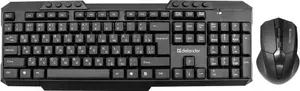Комплект клавиатура + мышь Defender C-805, беспроводной, USB, 1600dpi, черный (45804)