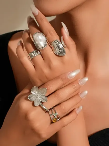 Jewelry Company&Ltd. кольца набор широкое крупное регулируемые бижутерия