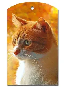 Доска разделочная сувенирная 18*29 см. "Рыжий кот"