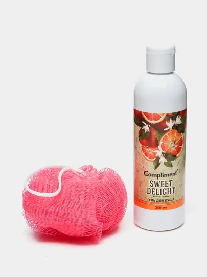 Подарочный набор для женщин Compliment Sweet Delight, гель для душа и мочалка для душа