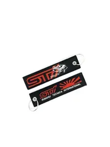 Брелок ремувка автомобильный вышитый Subaru STI v.2