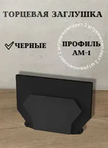 Торцевая заглушки для профиля АМ1 пластиковые чёрного цвета (комплект на 2 стороны)