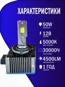 Светодиодные лампы D1S для Renault Fluence 2010-2016 / Штатный Ксенон автомобильные LED лампочки на Рено Флюенс