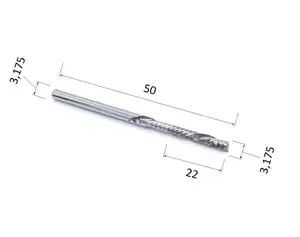Фреза DJTOL A1FLX3.22 компрессионная спиральная однозаходная (по дереву, композиту (АКП), пластику)