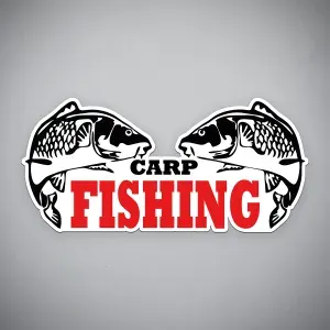 Наклейка на авто "CARP FISHING - Рыбалка на карпа" размер 24x11 см
