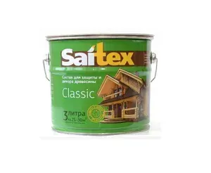 Пропитка,Антисептик,Состав для защиты и декора древесины "SAITEX" CLASSIC,Серый Ral 7000 3.0 л.