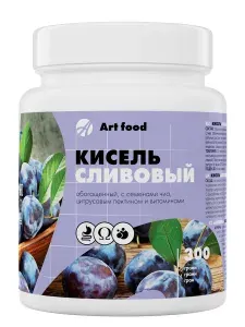 Артлайф Кисель Сливовый быстрого приготовления натуральный 300 г, с семенами чиа, цитрусовым пектином и витаминами А, С, Е
