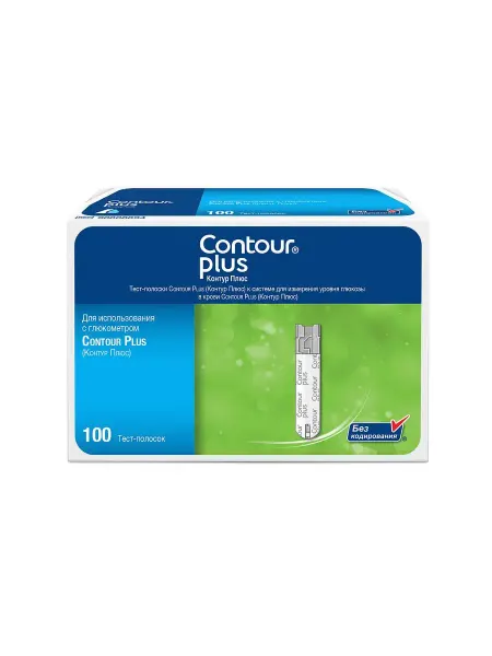 Contour Тест-полоски для глюкометра Контур Плюс 100 шт