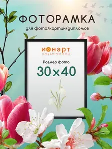 Рамка 30х40 для фото, картин, постеров черная, 1 шт.